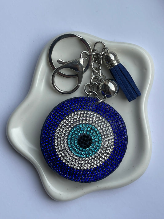 Rhinestone Evil Eye Key Ring