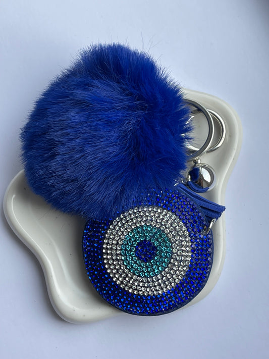 Rhinestone Evil Eye Key Ring